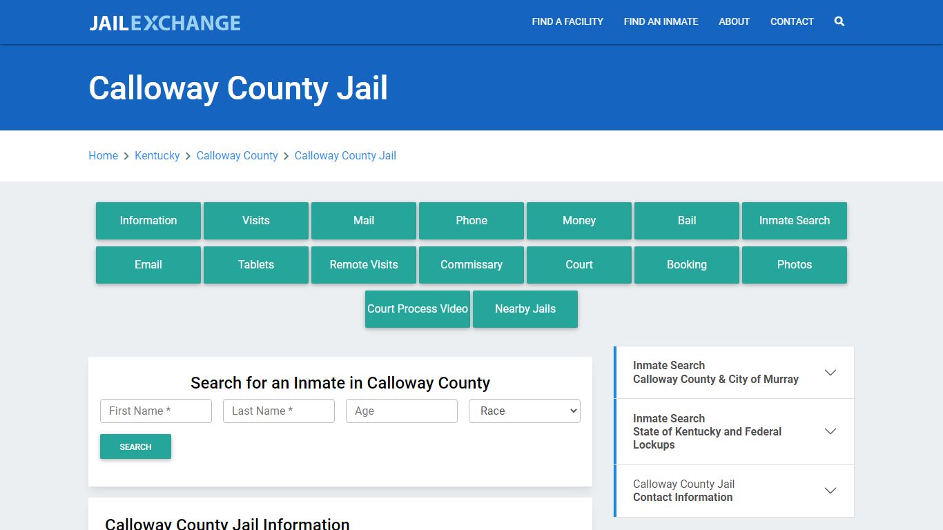 Calloway County Jail Roster Lookup, KY, Inmate Search